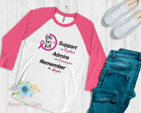 Fight Hope Faith Breast Cancer Raglan Tee