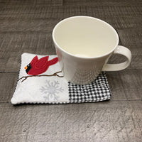 Winter Cardinal Mug Rugs - Drink Coaster