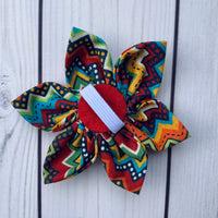 Handmade Flower - Multi-Colored Chevron