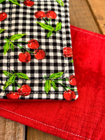 Universal Drink COW  - Black Gingham Cherries