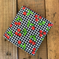Universal Drink COW  - Black Gingham Cherries