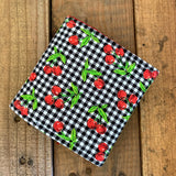Universal Drink COW  - Black Gingham Cherries