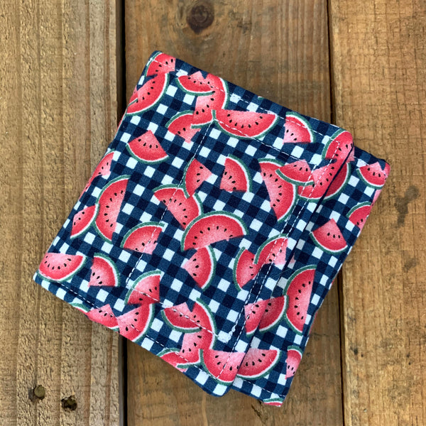 Universal Drink COW - Navy Gingham Watermelon