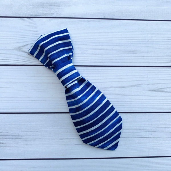 Medium Pet Tie - Blue Stripes