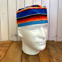 Handmade Buttoned Scrub Caps - Blue Serape