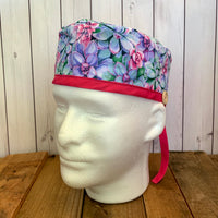 Handmade Buttoned Scrub Caps - Succulents