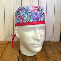 Handmade Buttoned Scrub Caps - Succulents