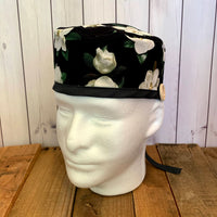 Handmade Buttoned Scrub Caps - Magnolias