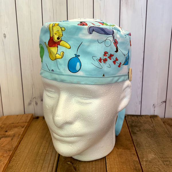 Handmade Buttoned Scrub Caps - Winnie the Pooh