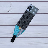 Handmade Buttoned Headbands - Turquoise & Teal Patchwork