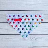 Pet Bandana - Multi-Colored Paw Prints