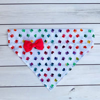 Pet Bandana - Multi-Colored Paw Prints