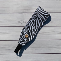 Handmade Buttoned Headbands - Zebra Stripes