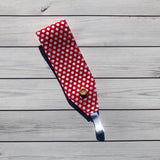 Handmade Buttoned Headbands - Red Large Swiss Dot