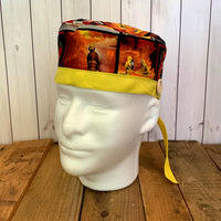 Handmade Buttoned Scrub Caps - Fighting Fires Firefighter
