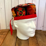 Handmade Buttoned Scrub Caps - Fighting Fires Firefighter