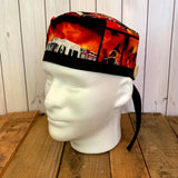 Handmade Buttoned Scrub Caps - Fighting Fires Firefighter