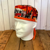 Handmade Buttoned Scrub Caps - Fighting Fires Firefighter