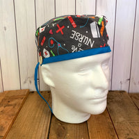 Handmade Buttoned Scrub Caps - Love a Nurse