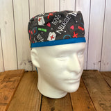 Handmade Buttoned Scrub Caps - Love a Nurse