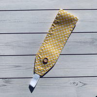 Handmade Buttoned Headbands - Yellow Swiss Dots