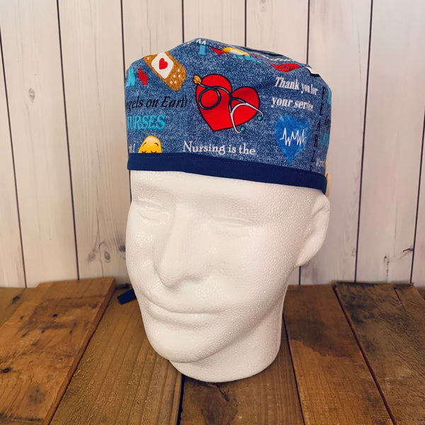 Handmade Buttoned Scrub Caps - Work of the Heart