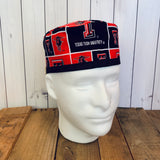 Handmade Buttoned Scrub Caps - Tech Raiders Mascot