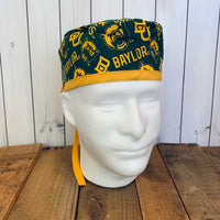 Handmade Buttoned Scrub Caps - Baylor Bears Mascot