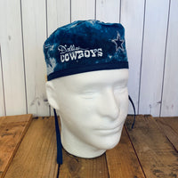 Handmade Buttoned Scrub Caps - Dallas Cowboys Camo