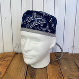 Handmade Buttoned Scrub Caps - Dallas Cowboys Pennant