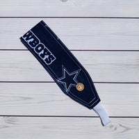 Handmade Buttoned Headbands - Cowboys Fan