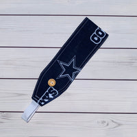 Handmade Buttoned Headbands - Cowboys Fan