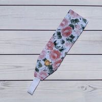 Handmade Buttoned Headbands - Pink Roses