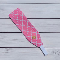 Handmade Buttoned Headbands - Pink Genie