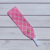 Handmade Buttoned Headbands - Pink Genie