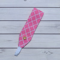 Handmade Buttoned Headbands - Pink Genie