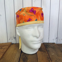 Handmade Buttoned Scrub Caps - Butterfly