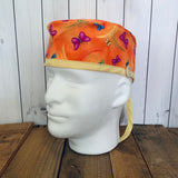 Handmade Buttoned Scrub Caps - Butterfly