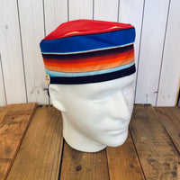 Handmade Buttoned Scrub Caps - Blue Serape