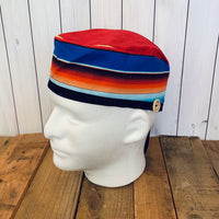 Handmade Buttoned Scrub Caps - Blue Serape