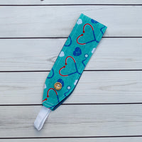 Handmade Buttoned Headbands -  Stethoscope EKG