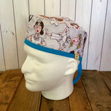 Handmade Buttoned Scrub Caps - Medical Team