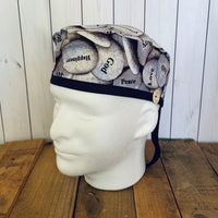 Handmade Buttoned Scrub Caps - Worry Stones