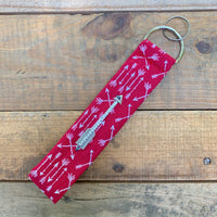 Handmade Wristlet Keychain - Red Arrows