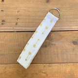 Handmade Wristlet Keychain - Gold Arrows