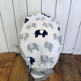 Handmade Buttoned Scrub Caps - Elephants