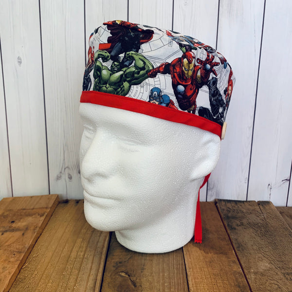 Handmade Buttoned Scrub Caps - Marvel Avengers