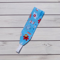 Handmade Buttoned Headbands -  Medical Supplies Blue