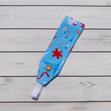 Handmade Buttoned Headbands -  Medical Supplies Blue