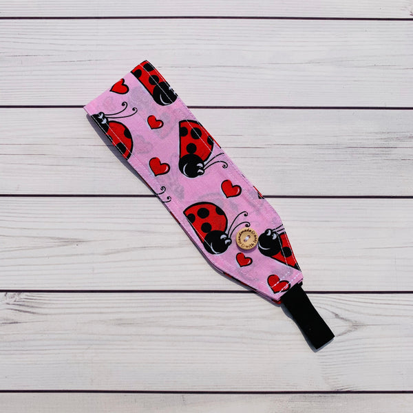 Handmade Buttoned Headbands - Lovely Ladybugs